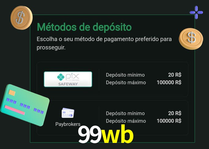 O cassino 99wb oferece uma grande variedade de métodos de pagamento