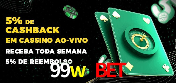 Promoções do cassino ao Vivo 99w bet